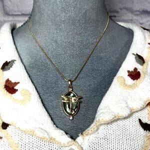 Handmade Dragonfly and Mother of Pearl Pendant Necklace